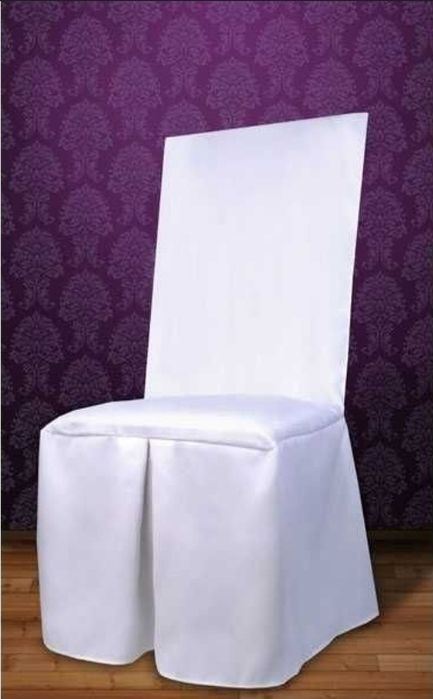 Białe pokrowce na krzesła- używane, sprzedam