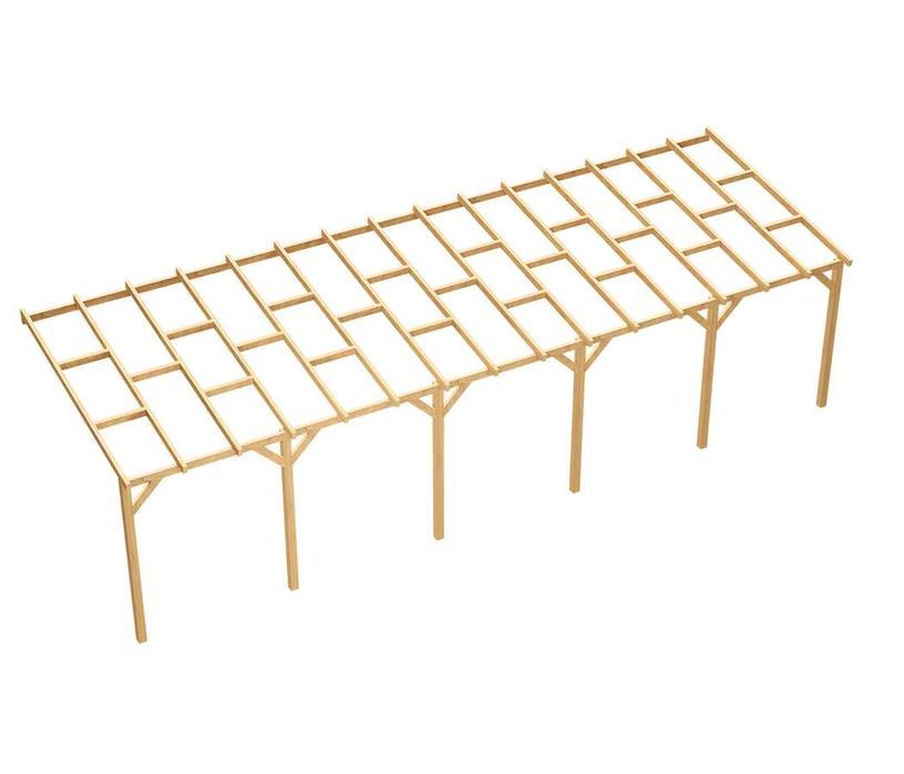 Wiata przyścienna garażowa drewniana impregnowana 300 x 919 cm