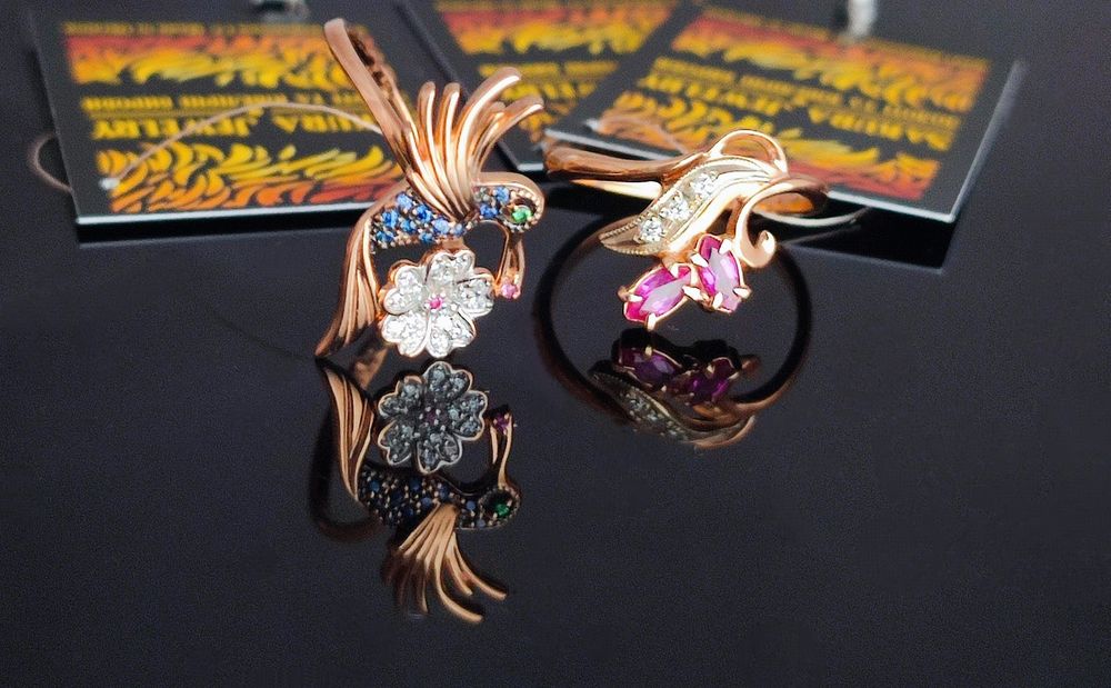 Эксклюзивное Новое Золотое Колечко Бриллианты Рубины Красивая Работа !