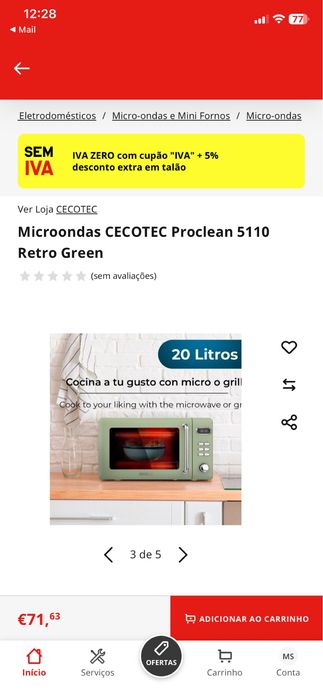 Microondas CECOTEC Retro Green