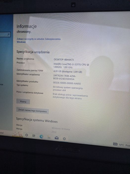 Laptop Asus R513C - na części