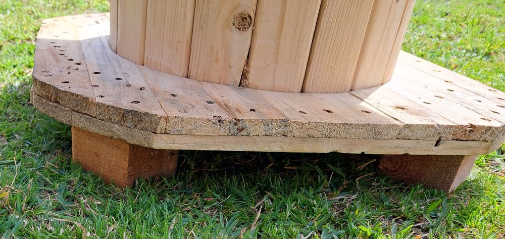 Mesa Jardim Bobine Madeira Cubos Paletes