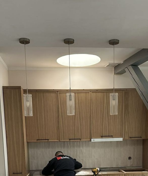 Zestaw 3 szklanych wiszacych lamp loft