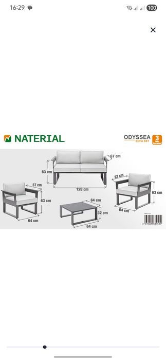 Conjunto Jardim 4 lugares aluminio