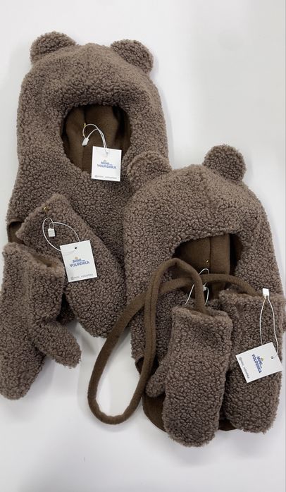 Шапка Тедді шапка шолом з вушками зимова шапка дитяча шапка з вушками