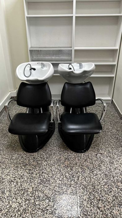 Lavatório de cabeça com braços para cabeleireiro