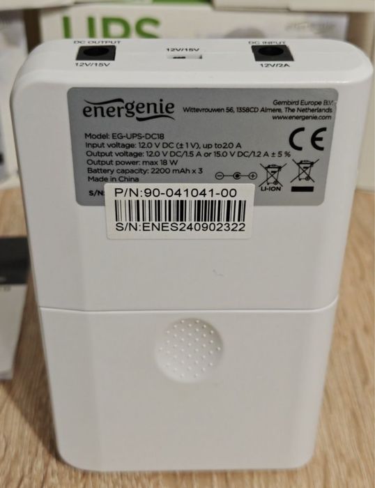 EG-UPS-DC18, 12V/15V, безперебійник