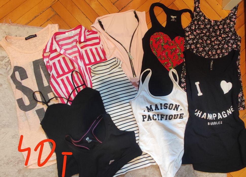 Zestaw paczka ubrań bluzki bluzka na ramiączkach bez rękawów