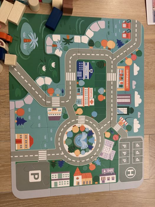 Drewniany zestaw miasto  marki ecotoys