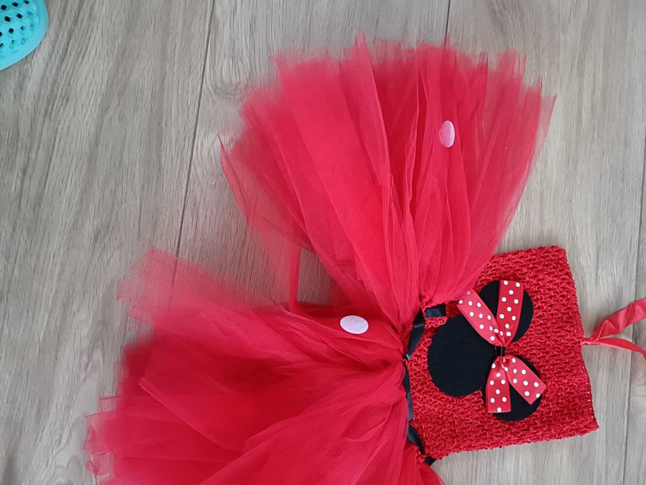 Nowa Sukienka Myszka Minnie / strój kostium + opaska rozm 98/104