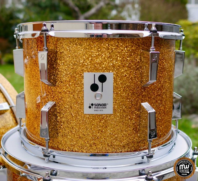 ‼️ Perkusja Sonor Phonic 22", 13", 16" Gold Sparkle Vintage ‼️
