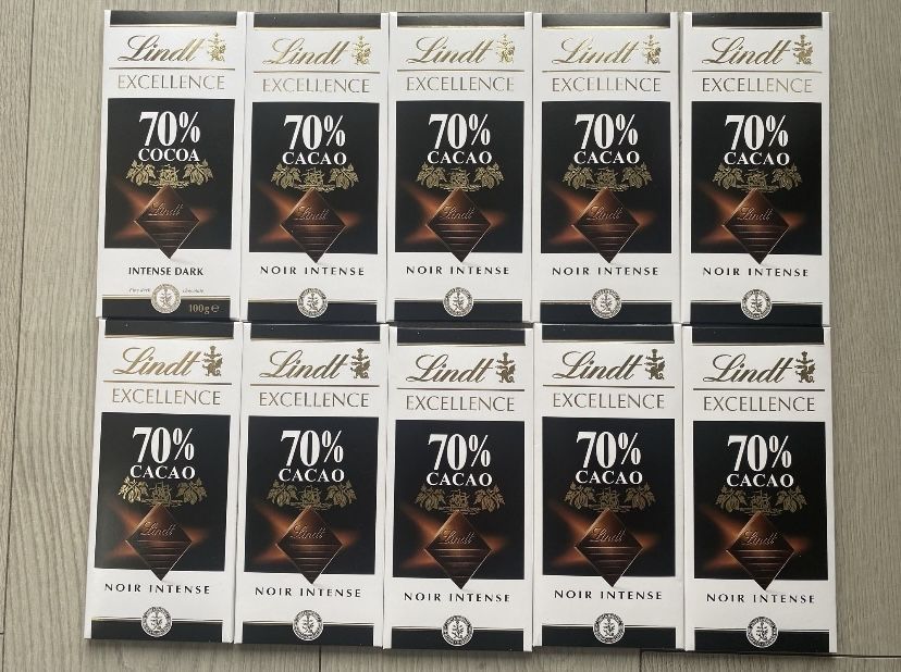 20x Czekolada Gorzka Lindt Excellence 70% 80% kakao 100g