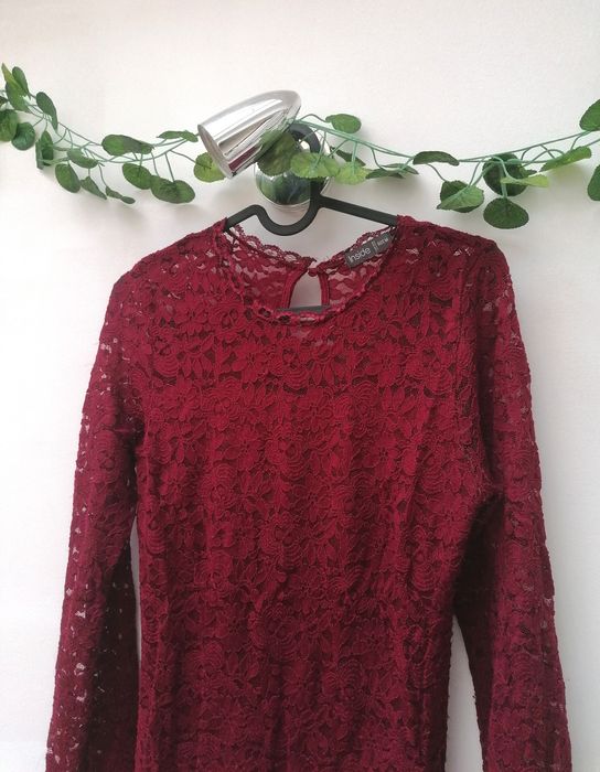 Body Rendado Bordeaux