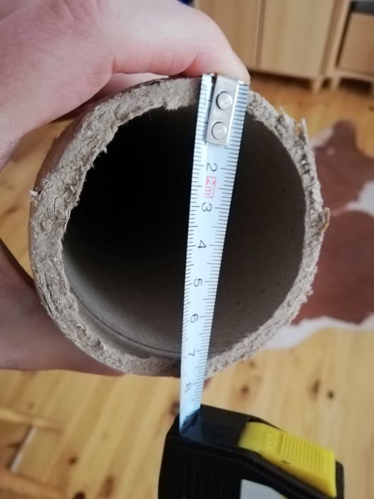 tuba tuleja rura tekturowa szara długa 219cm