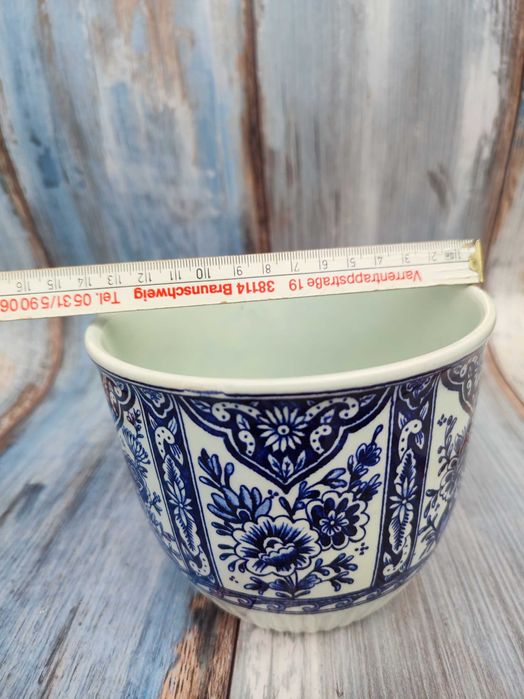 Unikat - Osłonka - Doniczka DELFT - Royal Sphinx - Holandia - vintage