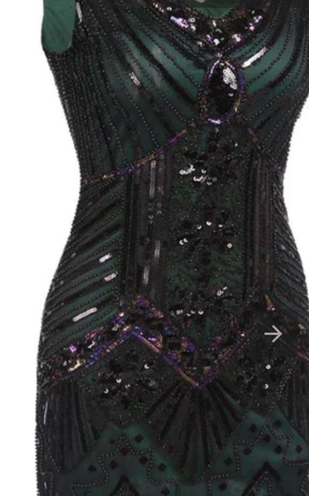 Sukienka koktajlowa  lata 20 z frędzlami