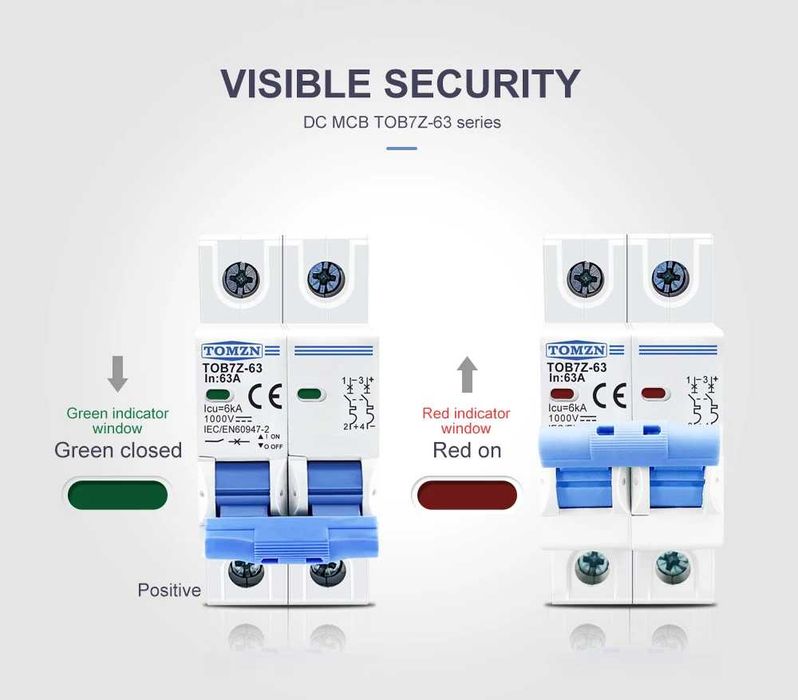 Автоматичний вимикач постійного струму 2P 1000VDC 20A, 25A, 63А.