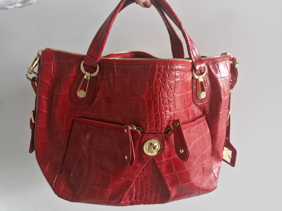 Torebka skorzana czerwona  Kazar