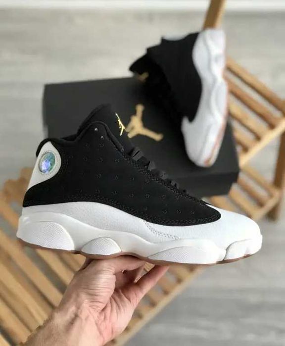 Кросівки Nike Air Jordan 13 Black/White premium | Кроссовки Найк чоловічі