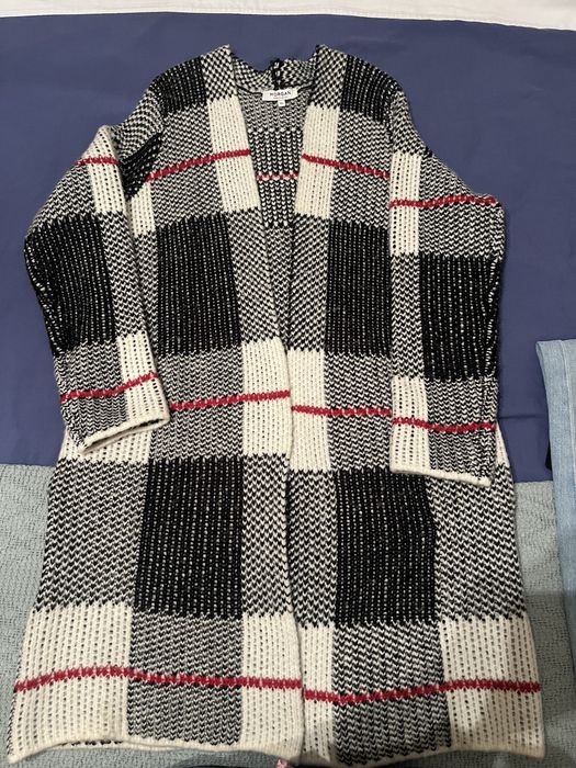 Casaco  Morgan senhora preto branco cinza e vermelho