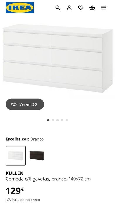 Vendo cómoda branca 6 gavetas igual a imagem