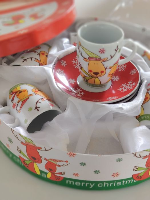Jogo Chávenas cafe tema Natal