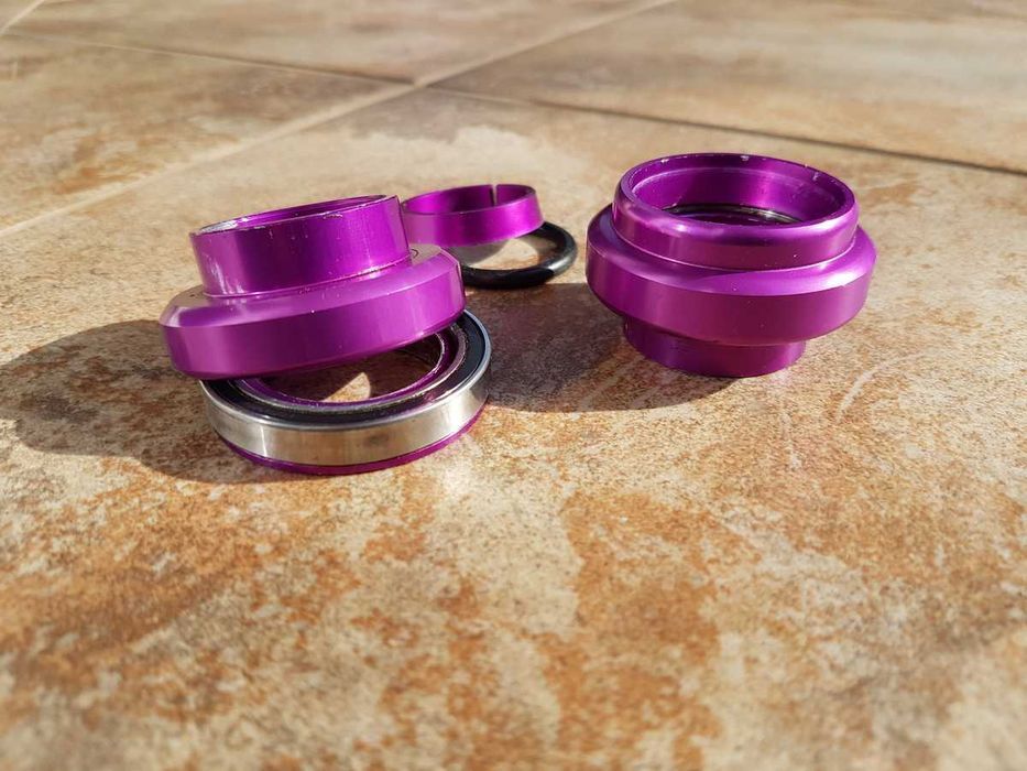 stery 1-1/8", maszynowe łożyska, RETRO mtb, Purple !!!