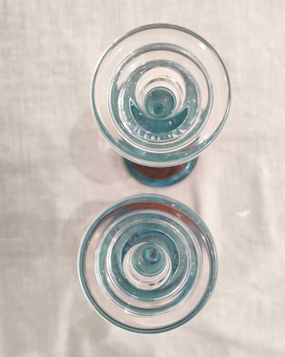 Kosta Boda Par Castiçal CanCan #69147 I Kjell Engman I Assinado