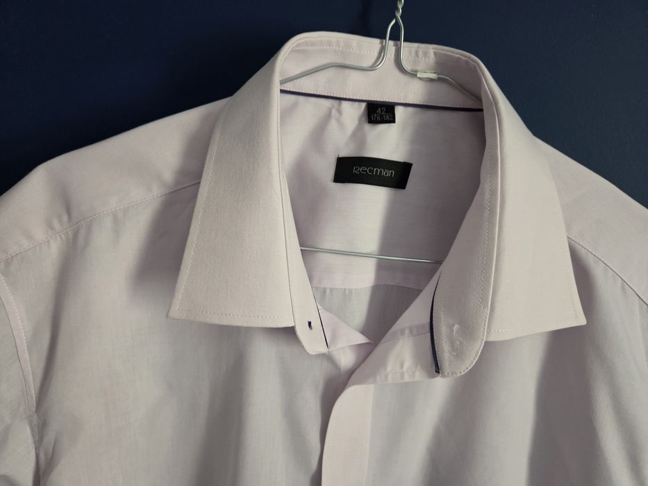 Różowa koszula Recman krótki rękaw