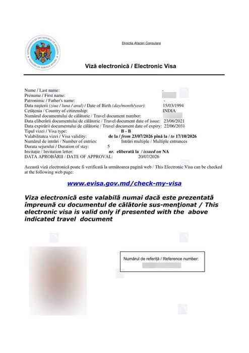 Moldova transit visa