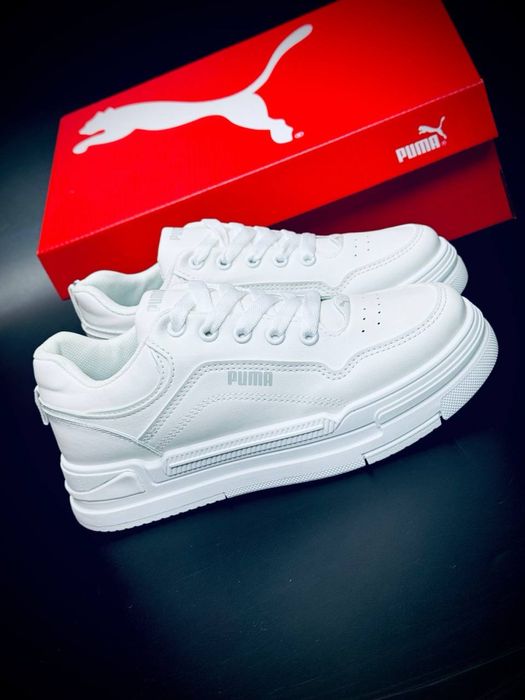Кросівки на платформі Puma•жіночі білі пума•кеди на високій підошві