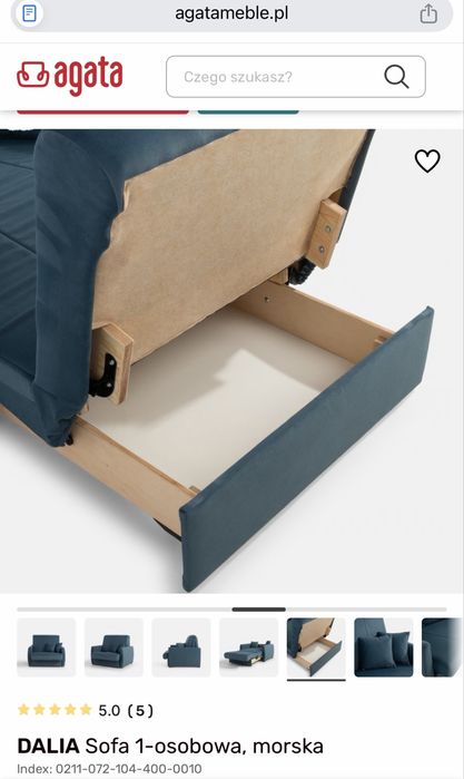 Sofa kanapa rozkładana jednoosobowa brudny róż