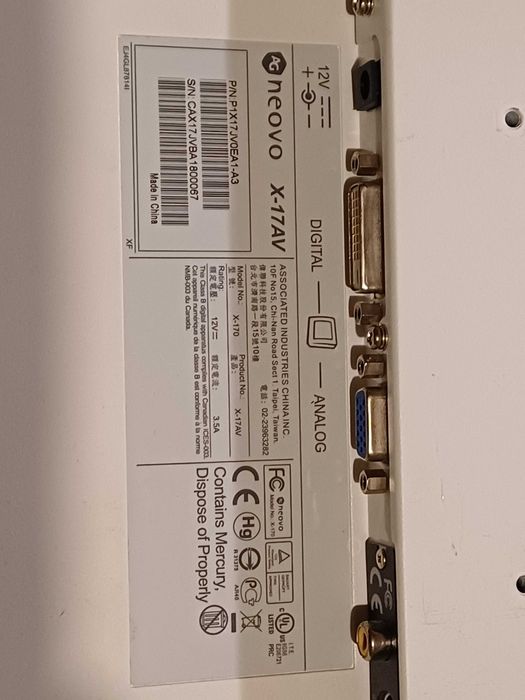 Monitor AG Neovo X-17AV 4:3 White (X-17AV White)