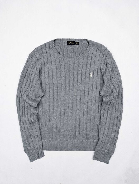 Polo Ralph Lauren szary sweter warkocz XL