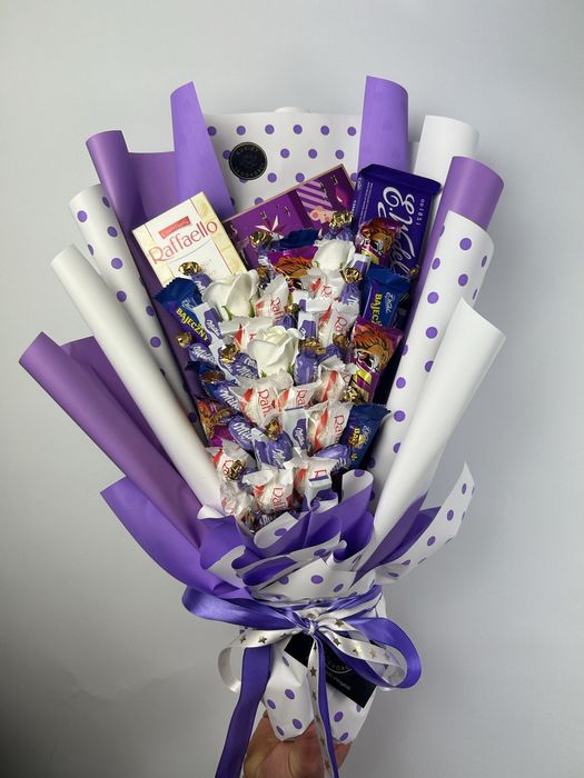 Fioletowe cudo bukiet jadalny fan raffaelo