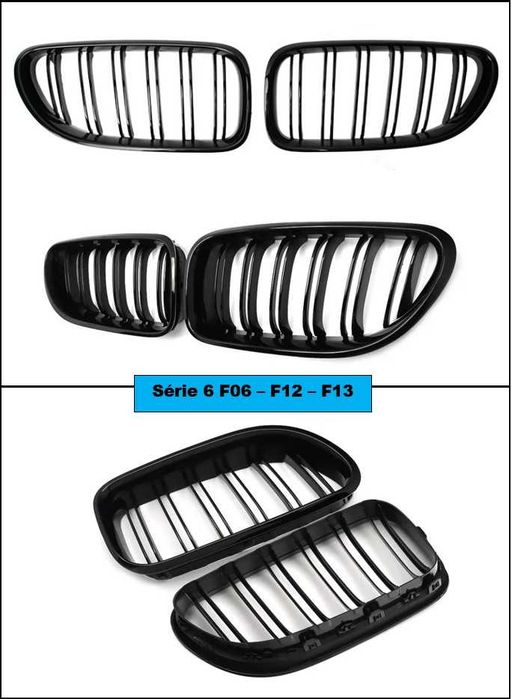 Grelhas frontais preto brilhante dupla barra BMW série 1 F40 3 G20 G21 5 G30 G31 X3 F25 X4 F26 X5 E70 F15 X6 E71 F16 6 F06 F12 F13 a partir de €45,00