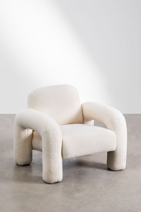 Fotel SKLUM Nicxon baranek boucle (nie IKEA, Westwing, Jysk, Beliani )