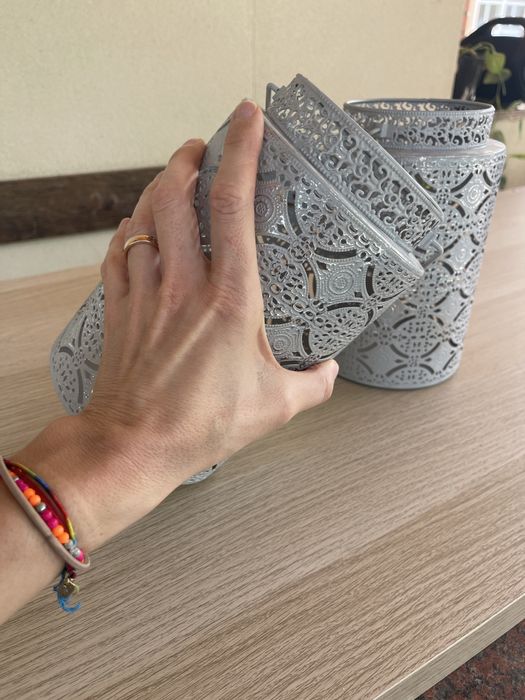 Castiçais, Suporte de velas grande e leve em metal cinzento