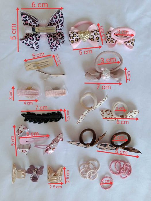 Zestaw dla dziewczynki spinki gumki ozdoby do włosów