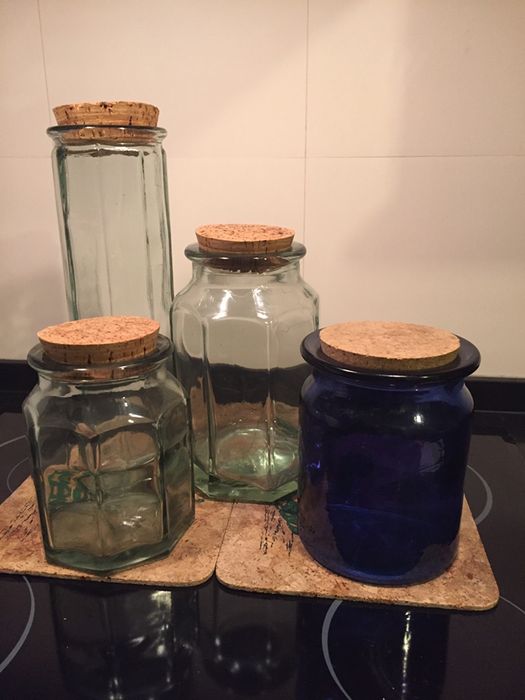 Frascos vidro com rolha cortiça