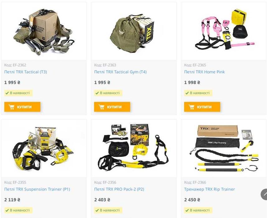 Петлі TRX PRO Pack-3 CLUB (P3) функціональні для фітнесу