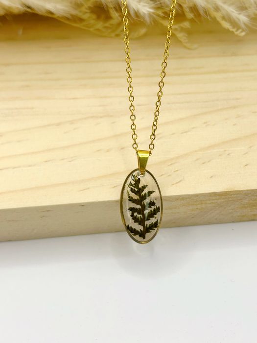 Naszyjnik z paprotką leśną handmade idealny prezent