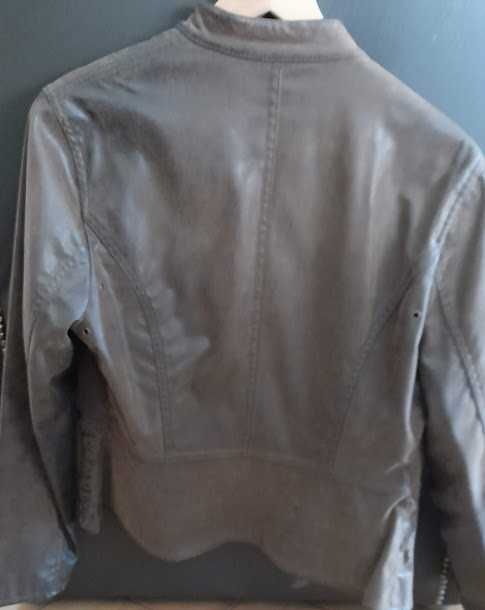 Blusão de senhora castanho efeito pele