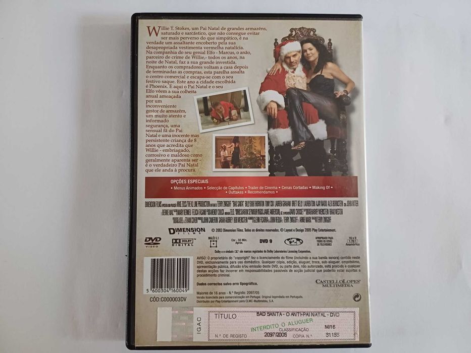 DVD - O anti Pai-Natal, com Billy Bob Thornton, Bernie Mac