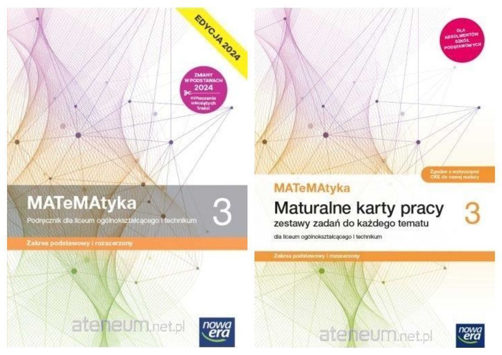 NOWA MATeMAtyka 3 EDYCJA 2024 Karty Pracy + Podręcznik Rozszerzony Era ...