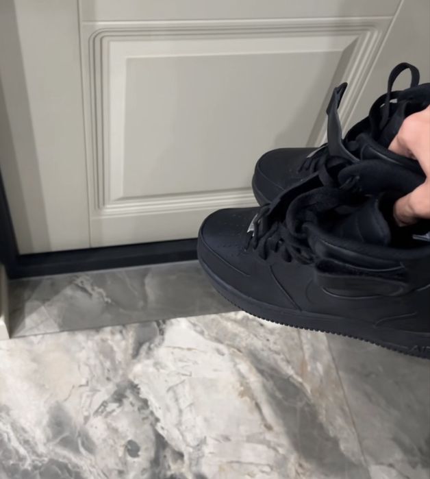 Кросівки Nike air force 1 black форси високі