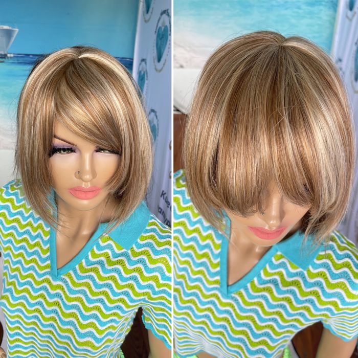 Натуральная накладная чёлка накладка славянские детские волосы русые