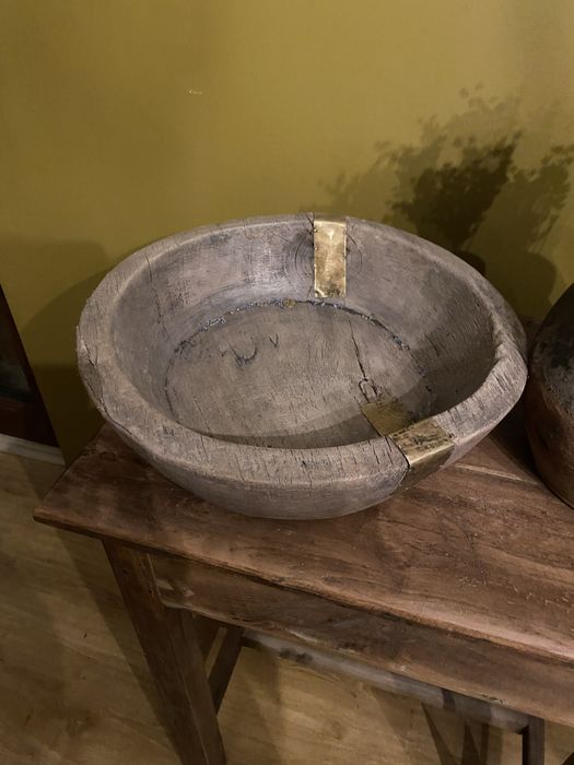 Piękna stara misa drewniana- antyk