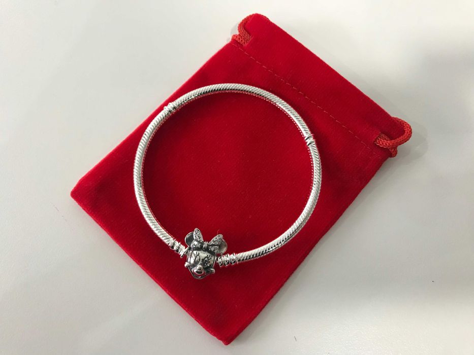 Pulseira Disney Minnie Pandora em Prata de Lei S925 Nova