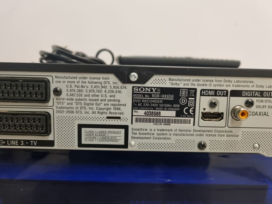 Nagrywarka DVD Sony RDR-HX650 160Gg